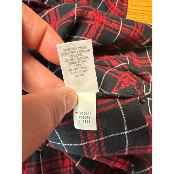 J. Jill Red Plaid Long Sleeve Button Front Blouse Holidays Festive Size L - Picture 8 of 9